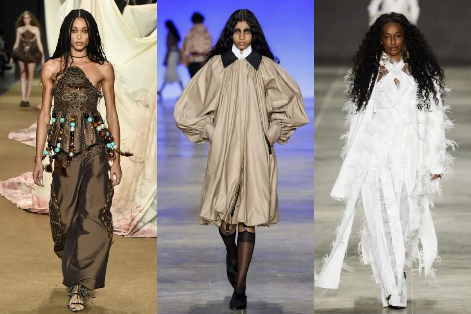 Modelos desfilam looks na passarela do São Paulo Fashion Week