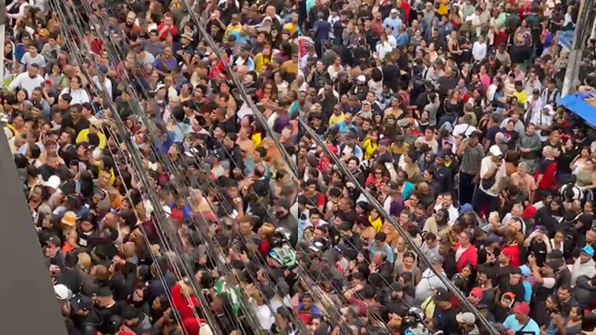 Multidão toma a Rua Monsenhor de Andrade durante inauguração de loja no Brás, em São Paulo